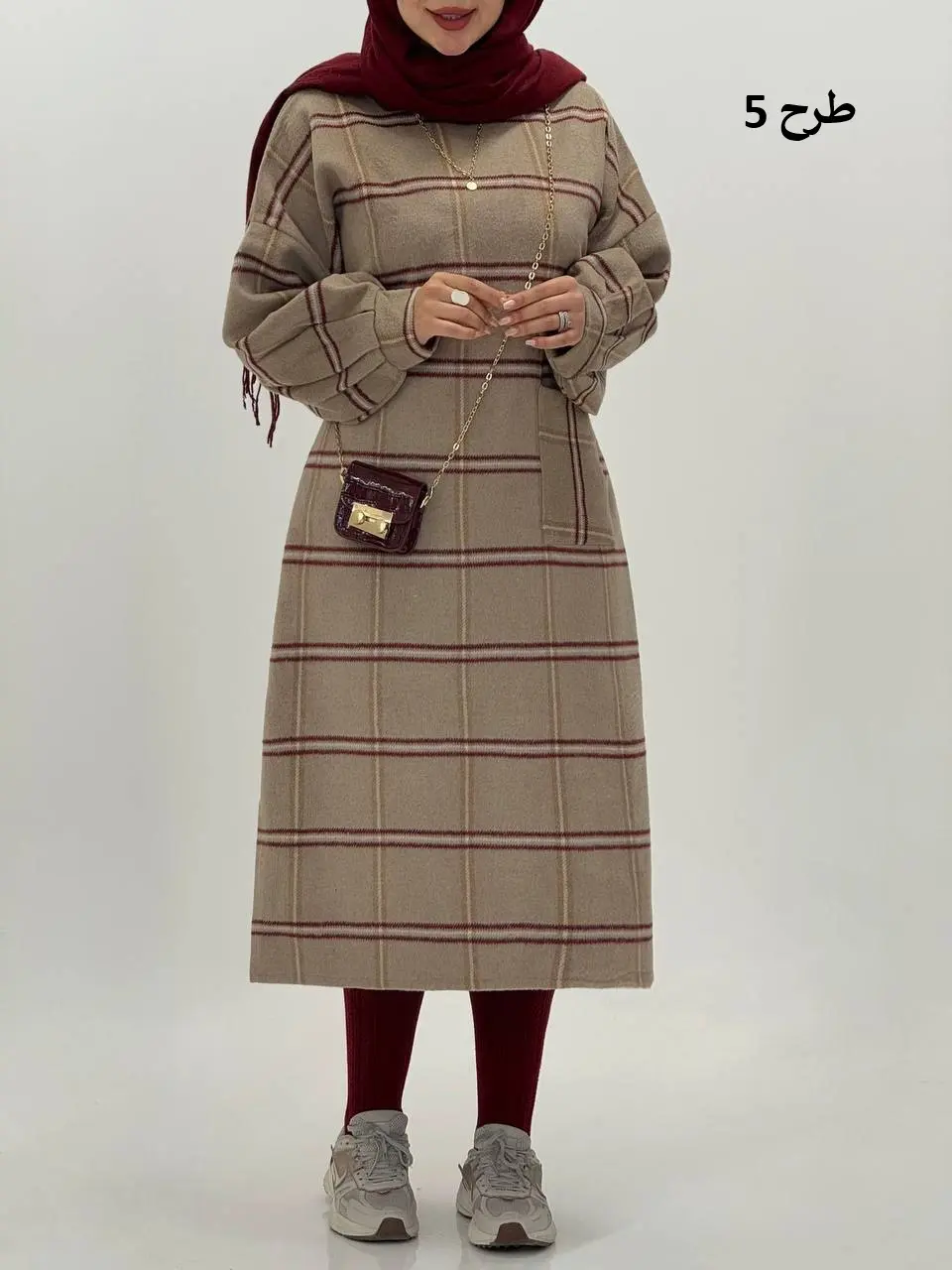 3593-کفتان چهارخونه پشمی